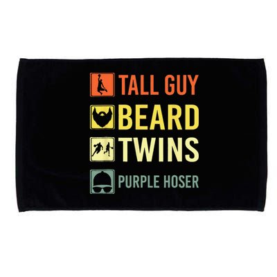 Perfect For Dude Tall Guy Beard Twins Purple Hoser Microfiber Hand Towel