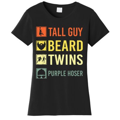 Perfect For Dude Tall Guy Beard Twins Purple Hoser Women's T-Shirt