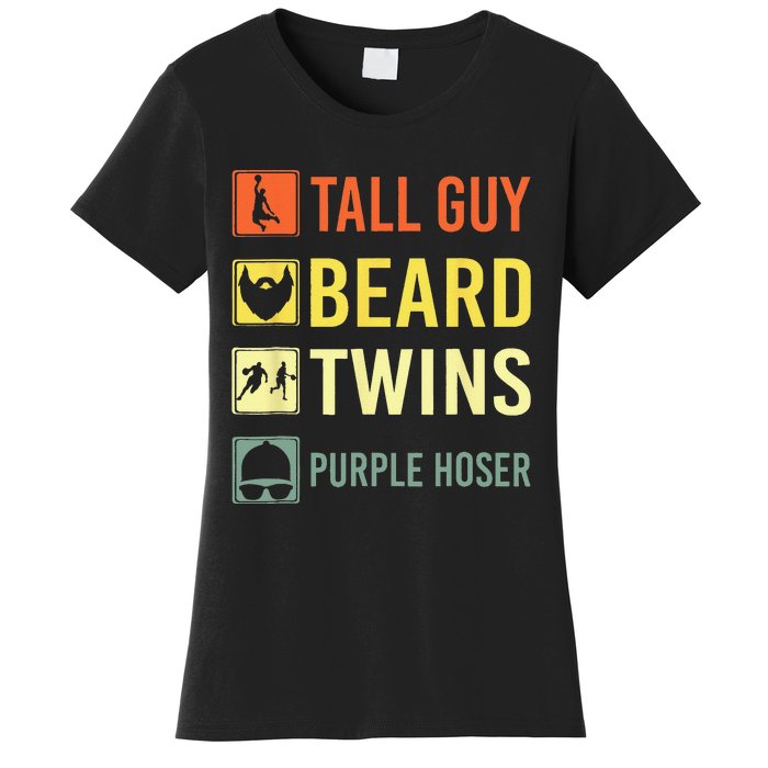 Perfect For Dude Tall Guy Beard Twins Purple Hoser Women's T-Shirt