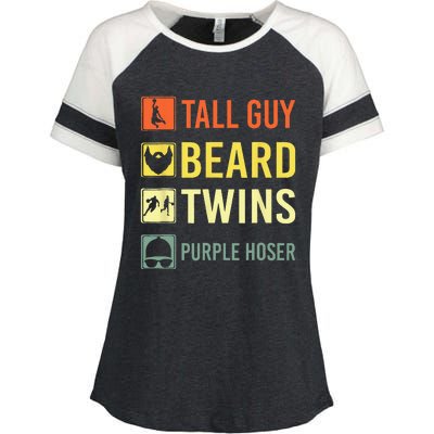 Perfect For Dude Tall Guy Beard Twins Purple Hoser Enza Ladies Jersey Colorblock Tee