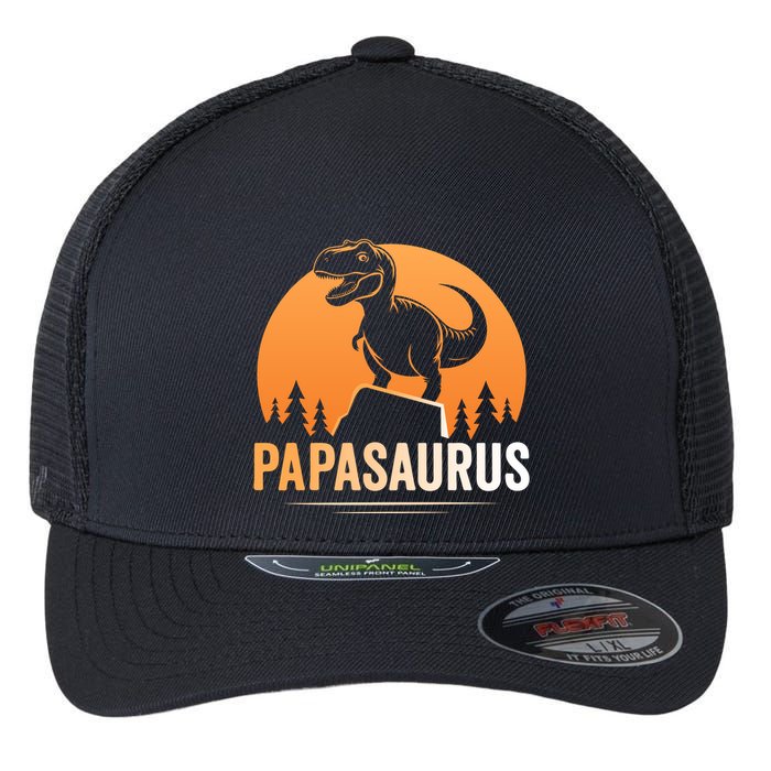 Papasaurus FatherS Day Graphic Flexfit Unipanel Trucker Cap