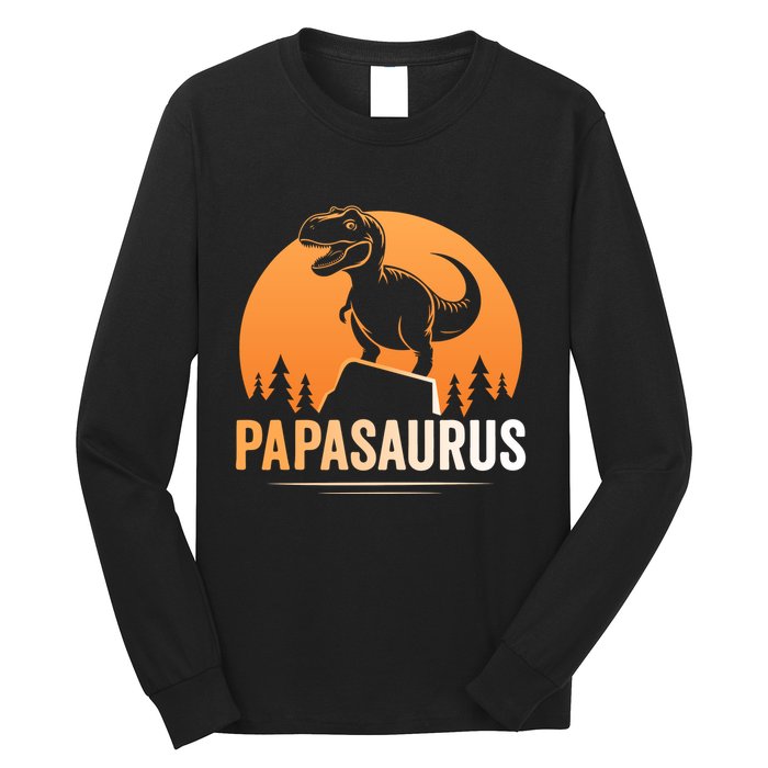 Papasaurus FatherS Day Graphic Long Sleeve Shirt