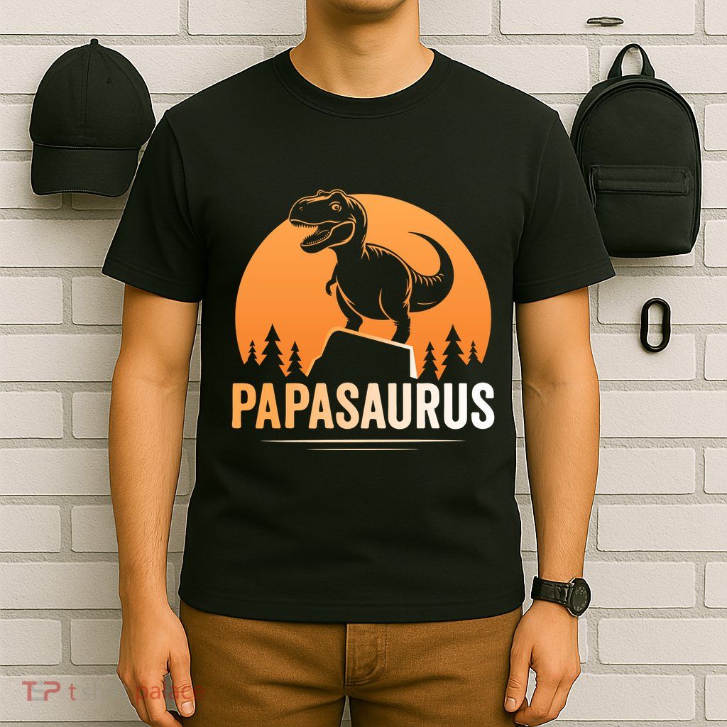 Papasaurus FatherS Day Graphic T-Shirt