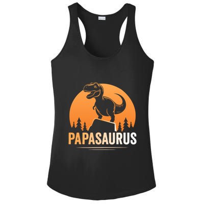 Papasaurus FatherS Day Graphic Ladies PosiCharge Competitor Racerback Tank