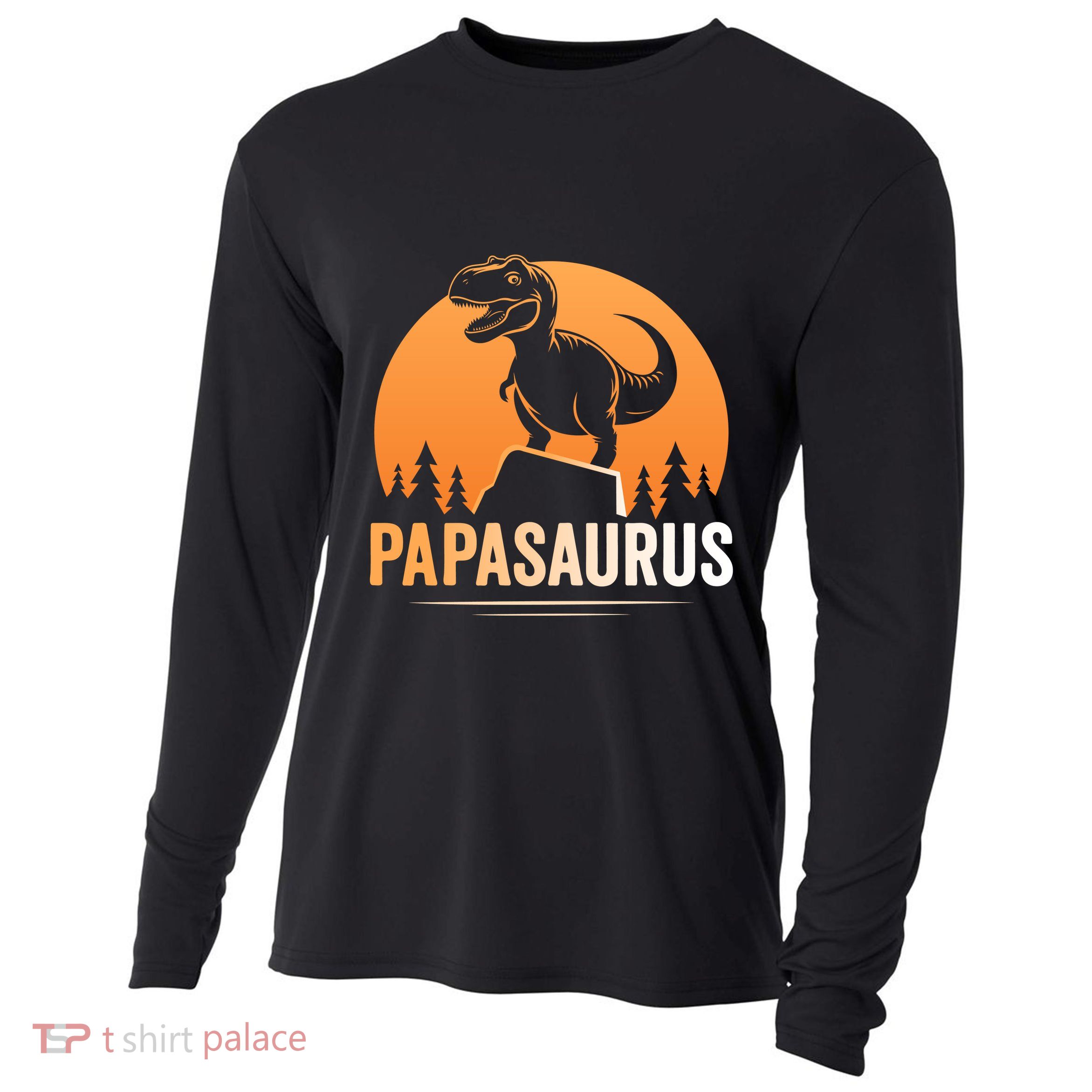 Papasaurus FatherS Day Graphic Cooling Performance Long Sleeve Crew