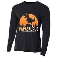 Papasaurus FatherS Day Graphic Cooling Performance Long Sleeve Crew