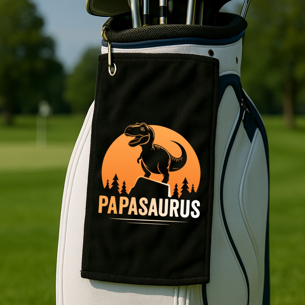 Papasaurus FatherS Day Graphic Golf Towel