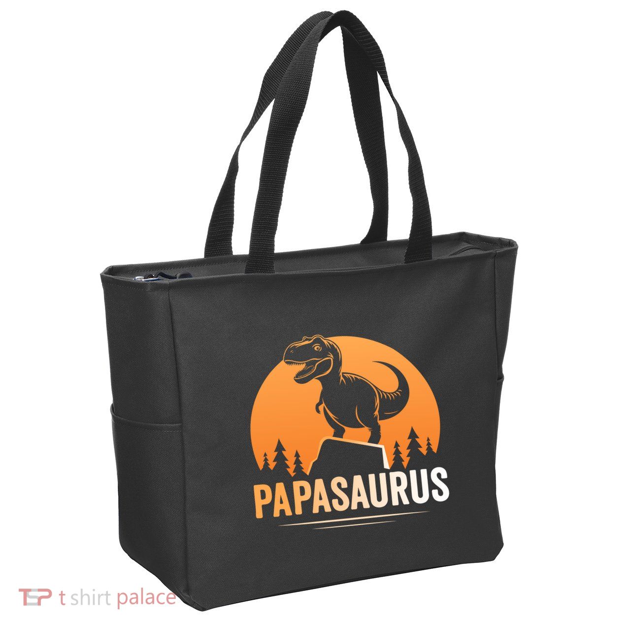 Papasaurus FatherS Day Graphic Zip Tote Bag
