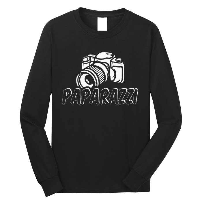 Paparazzi Funny Dad Photographer Retro Camera Long Sleeve Shirt