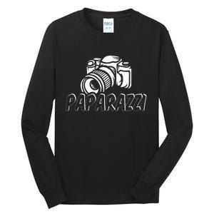 Paparazzi Funny Dad Photographer Retro Camera Tall Long Sleeve T-Shirt