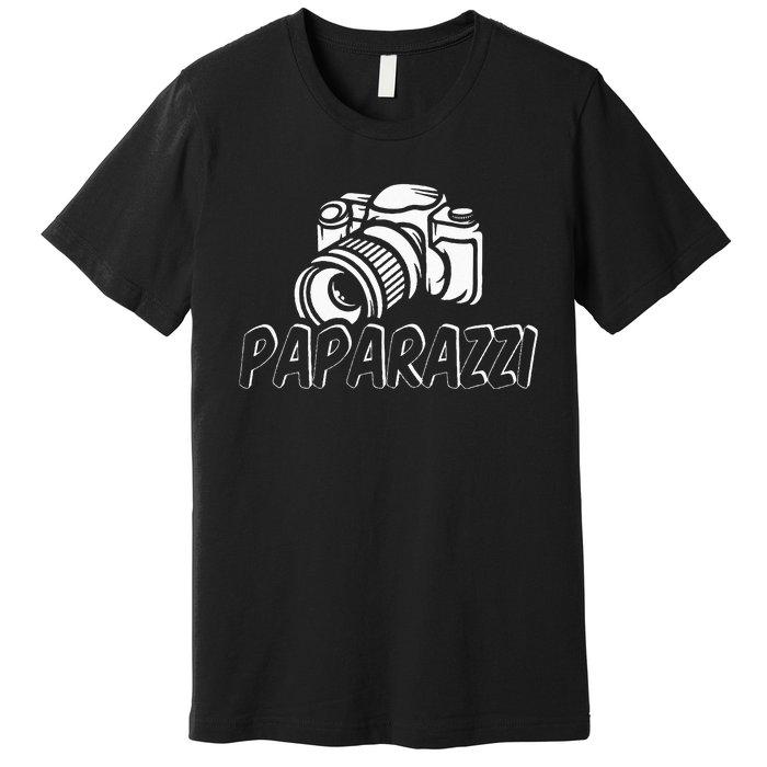 Paparazzi Funny Dad Photographer Retro Camera Premium T-Shirt