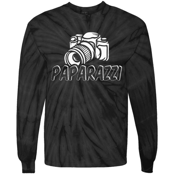 Paparazzi Funny Dad Photographer Retro Camera Tie-Dye Long Sleeve Shirt