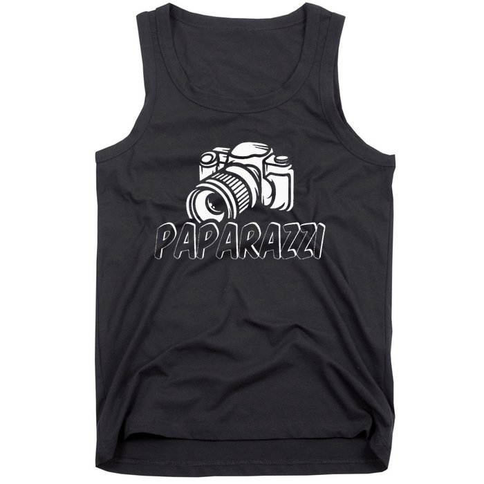 Paparazzi Funny Dad Photographer Retro Camera Tank Top