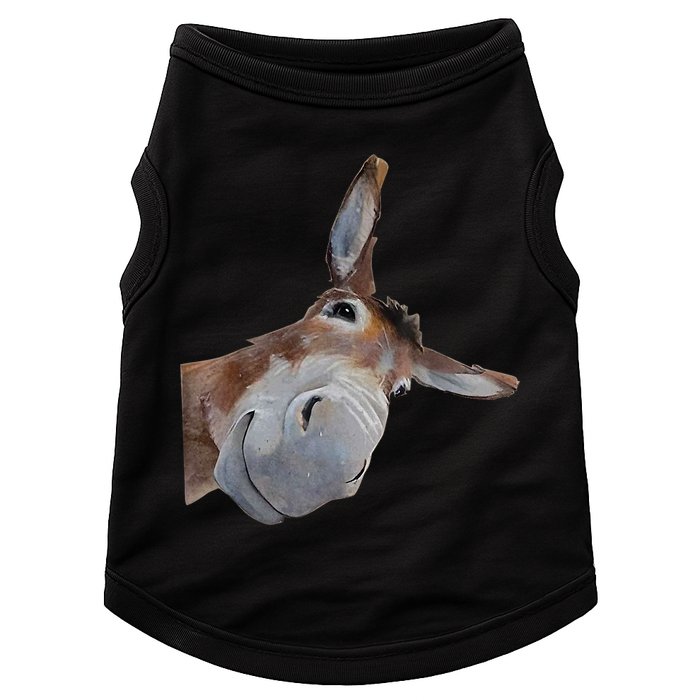 Peachbruh Funny Donkey Art Donkey Head Smile Eagerlys Doggie Tank
