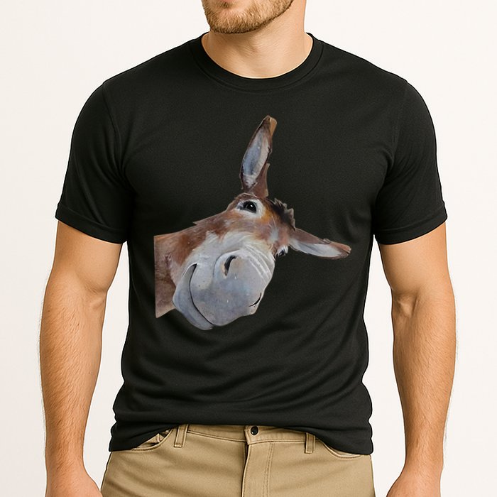 Peachbruh Funny Donkey Art Donkey Head Smile Eagerlys Performance Shirt