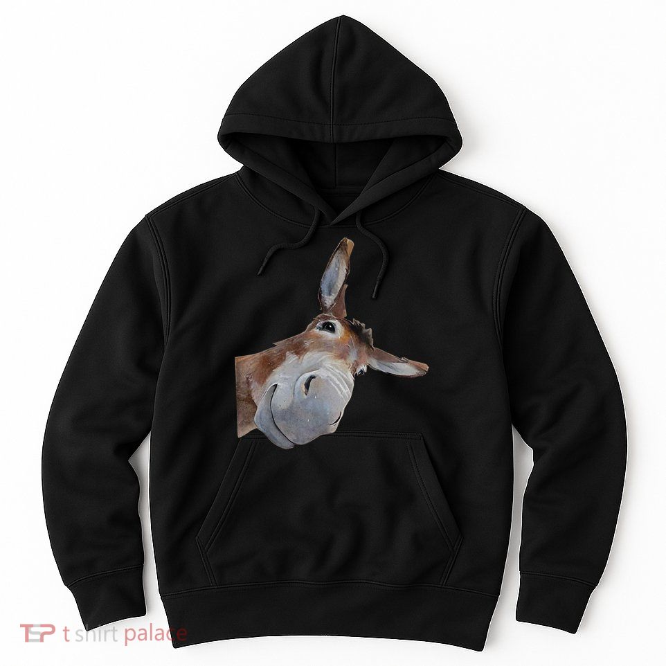 Peachbruh Funny Donkey Art Donkey Head Smile Eagerlys Hoodie