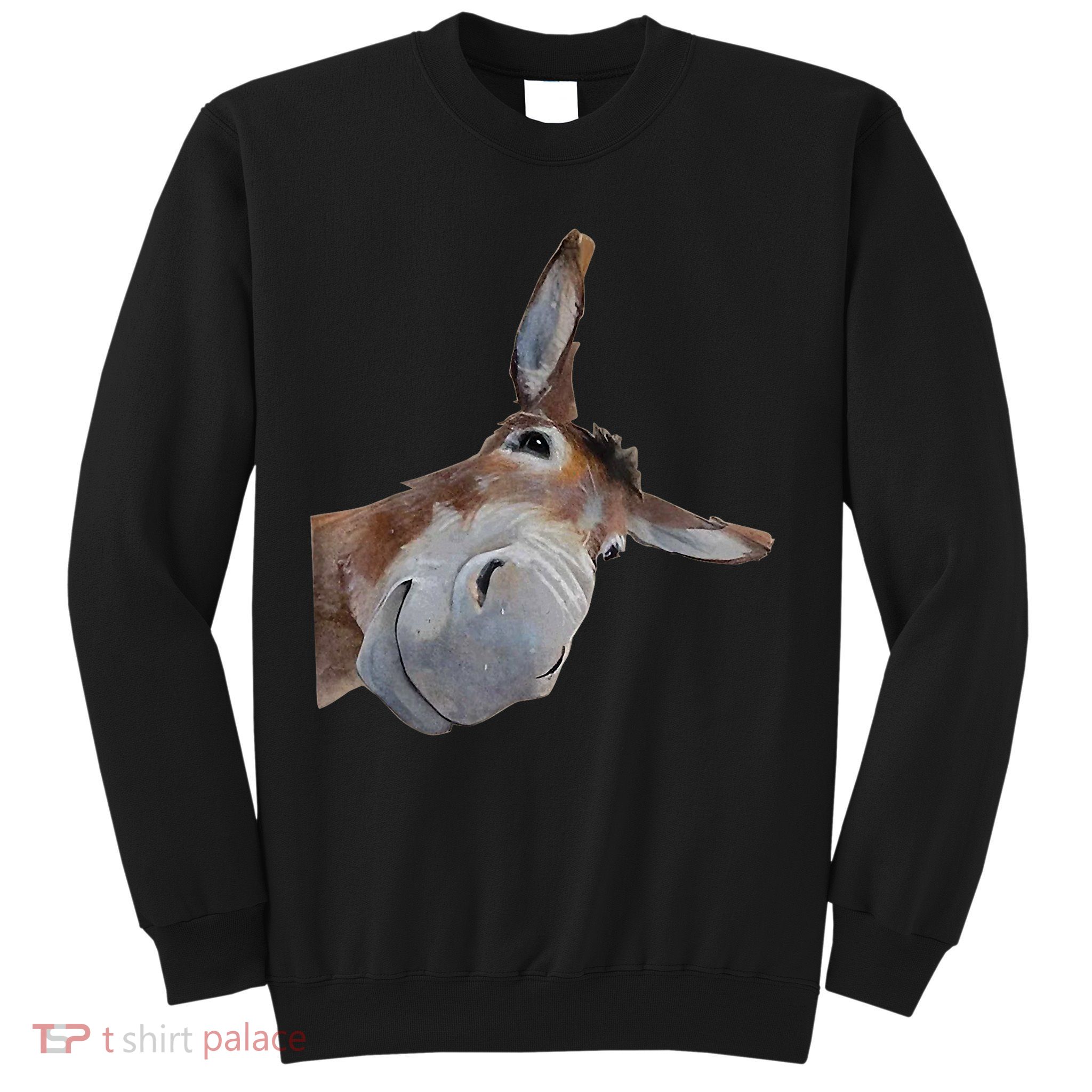 Peachbruh Funny Donkey Art Donkey Head Smile Eagerlys Sweatshirt