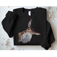Peachbruh Funny Donkey Art Donkey Head Smile Eagerlys Sweatshirt