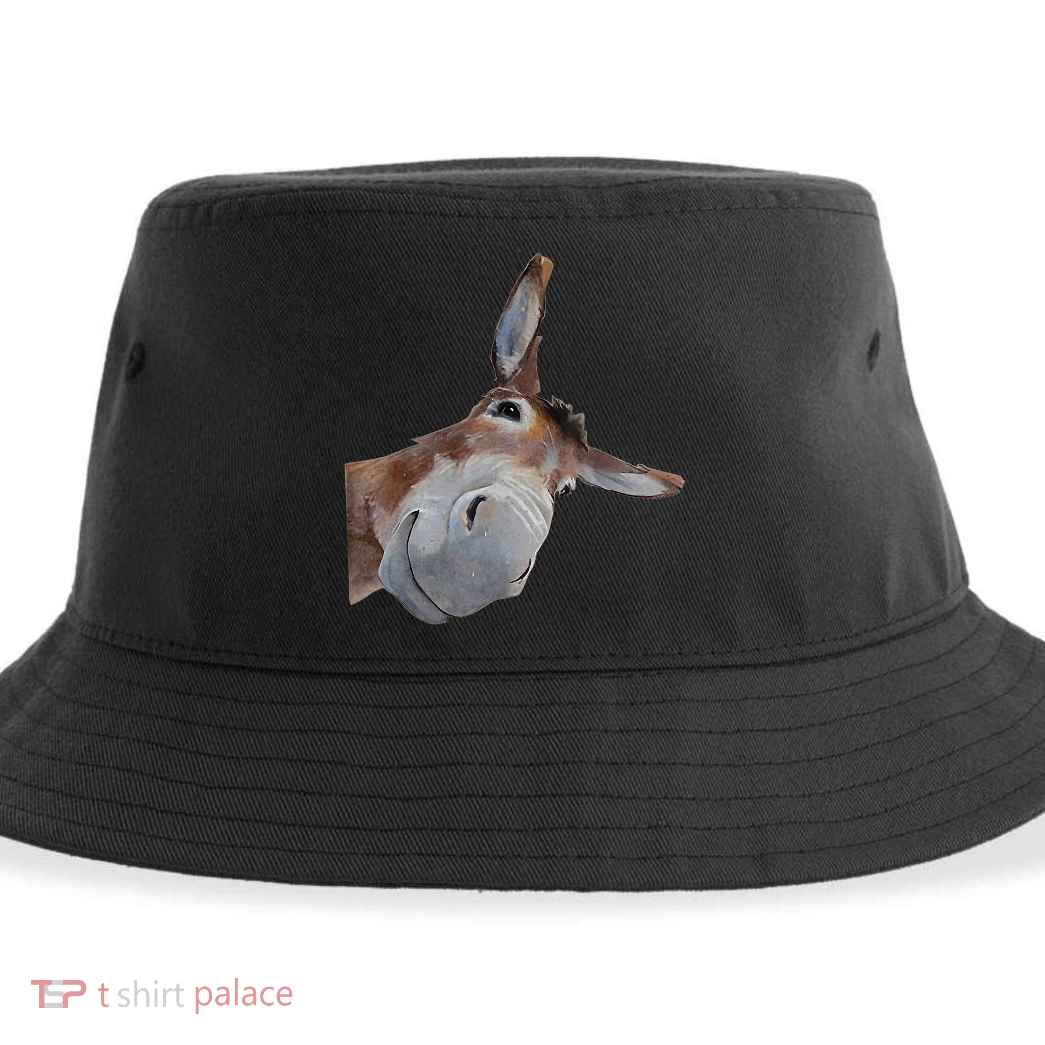 Peachbruh Funny Donkey Art Donkey Head Smile Eagerlys Sustainable Bucket Hat