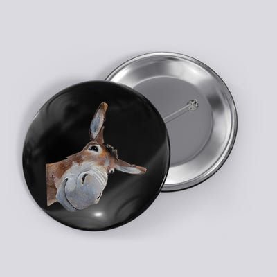 Peachbruh Funny Donkey Art Donkey Head Smile Eagerlys Button