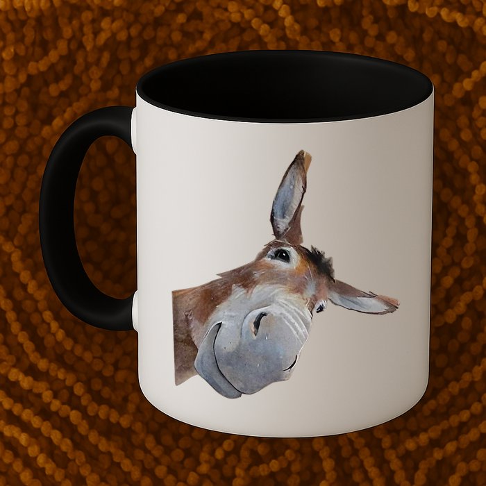 Peachbruh Funny Donkey Art Donkey Head Smile Eagerlys Mug