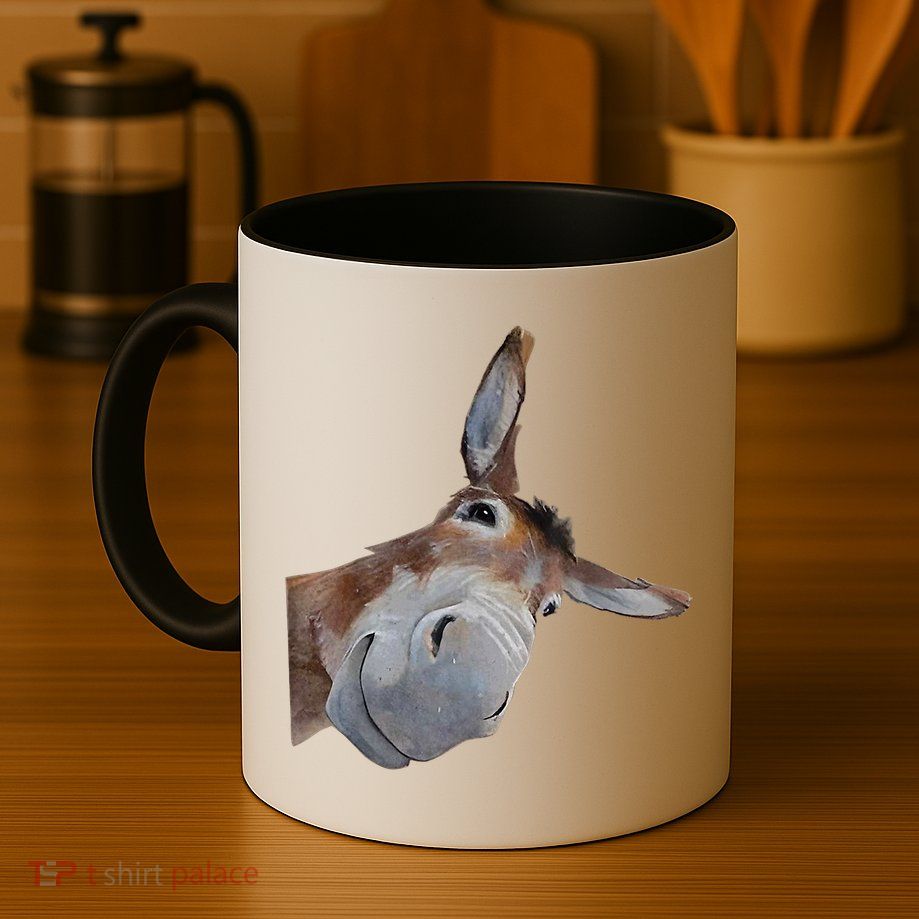 Peachbruh Funny Donkey Art Donkey Head Smile Eagerlys Mug