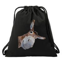 Peachbruh Funny Donkey Art Donkey Head Smile Eagerlys Drawstring Bag