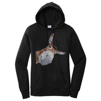 Peachbruh Funny Donkey Art Donkey Head Smile Eagerlys Women's Pullover Hoodie