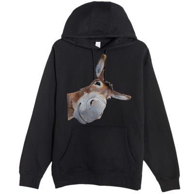 Peachbruh Funny Donkey Art Donkey Head Smile Eagerlys Premium Pullover Hoodie