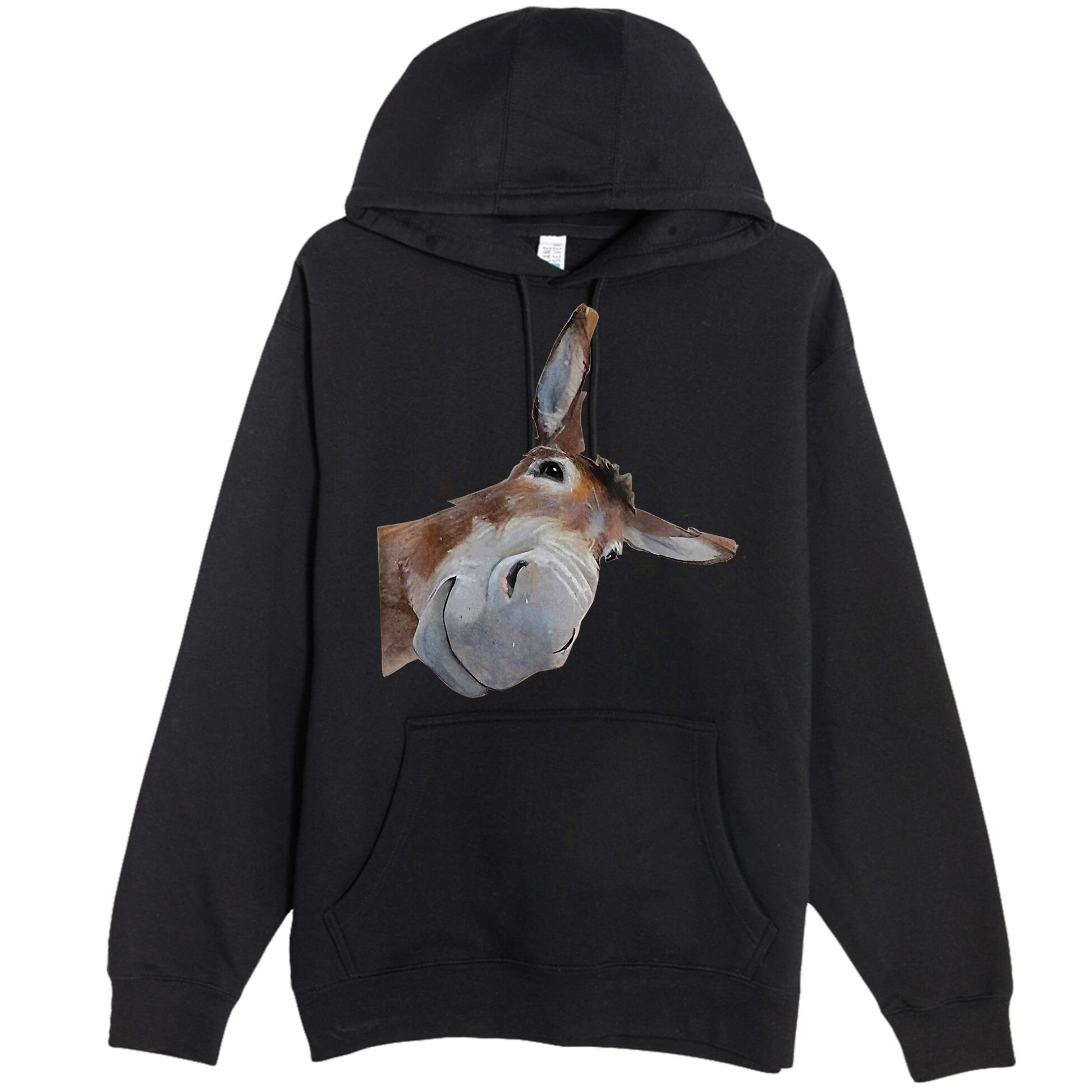 Peachbruh Funny Donkey Art Donkey Head Smile Eagerlys Premium Pullover Hoodie