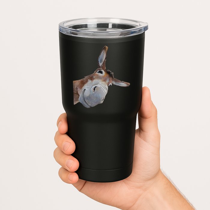 Peachbruh Funny Donkey Art Donkey Head Smile Eagerlys Tumbler