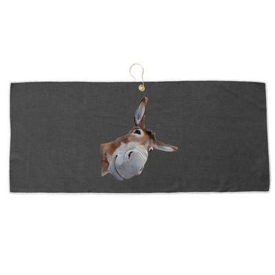 Peachbruh Funny Donkey Art Donkey Head Smile Eagerlys Large Microfiber Waffle Golf Towel