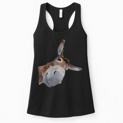 Peachbruh Funny Donkey Art Donkey Head Smile Eagerlys Womens Tank Top