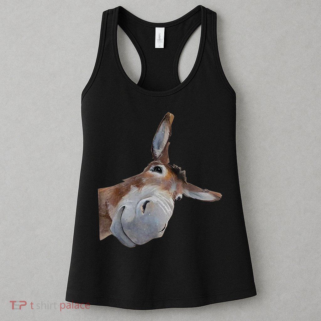 Peachbruh Funny Donkey Art Donkey Head Smile Eagerlys Womens Tank Top