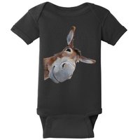 Peachbruh Funny Donkey Art Donkey Head Smile Eagerlys Baby Bodysuit