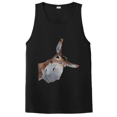 Peachbruh Funny Donkey Art Donkey Head Smile Eagerlys PosiCharge Competitor Tank