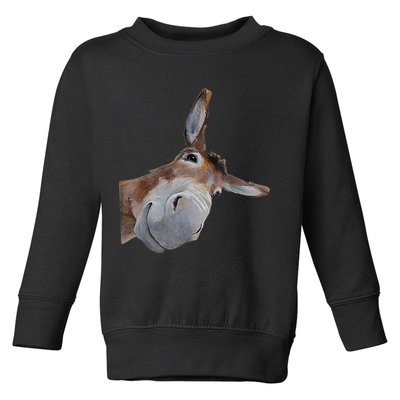 Peachbruh Funny Donkey Art Donkey Head Smile Eagerlys Toddler Sweatshirt
