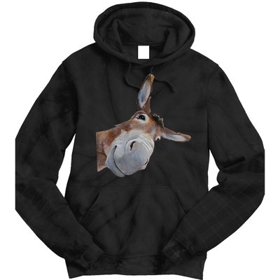 Peachbruh Funny Donkey Art Donkey Head Smile Eagerlys Tie Dye Hoodie