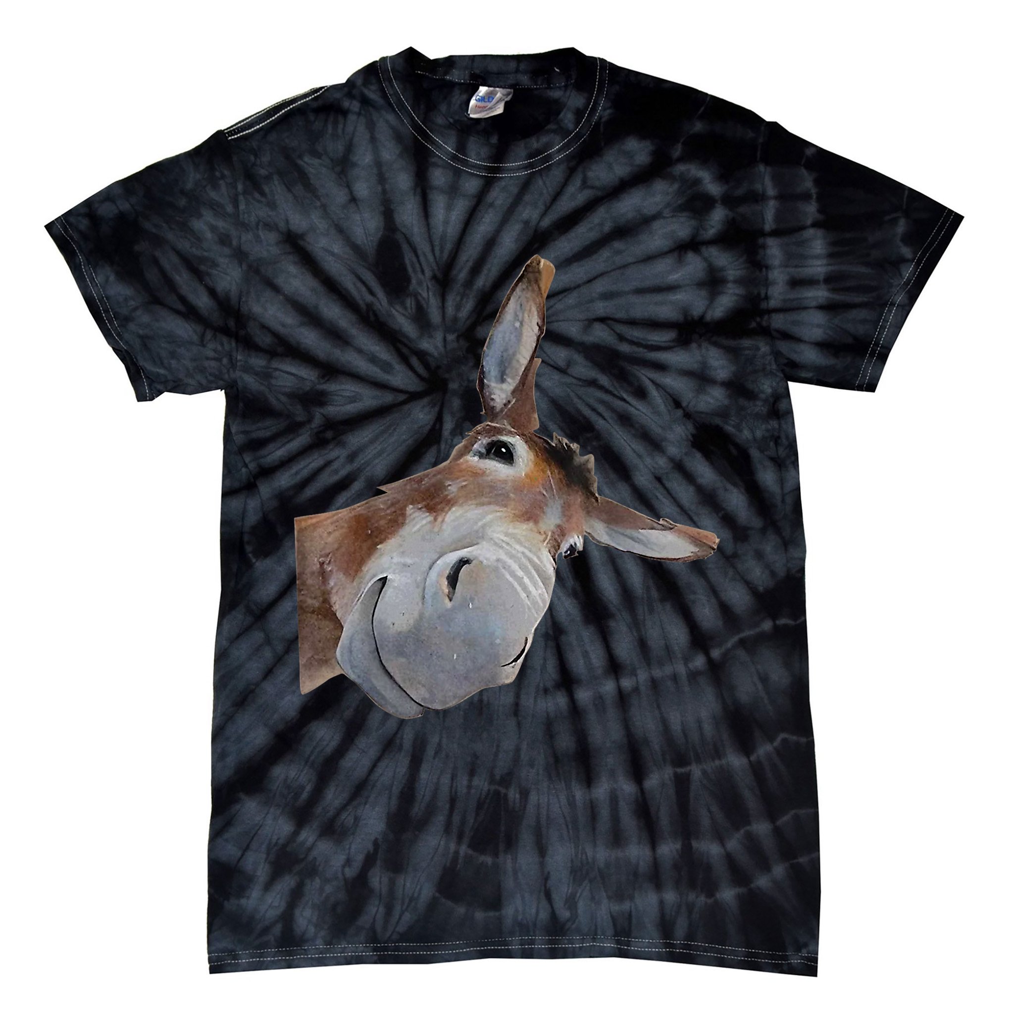 Peachbruh Funny Donkey Art Donkey Head Smile Eagerlys Tie-Dye T-Shirt