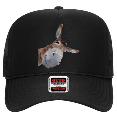Peachbruh Funny Donkey Art Donkey Head Smile Eagerlys Trucker Hat