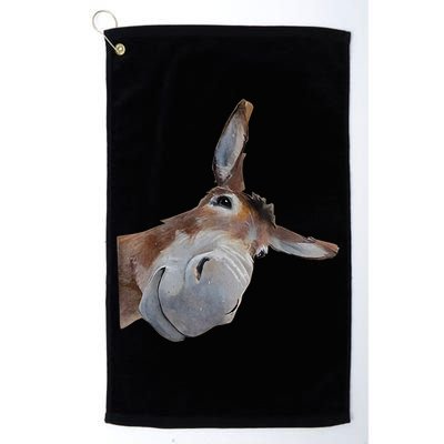 Peachbruh Funny Donkey Art Donkey Head Smile Eagerlys Golf Towel