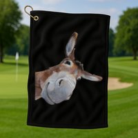 Peachbruh Funny Donkey Art Donkey Head Smile Eagerlys Golf Towel