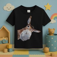 Peachbruh Funny Donkey Art Donkey Head Smile Eagerlys Toddler T-Shirt
