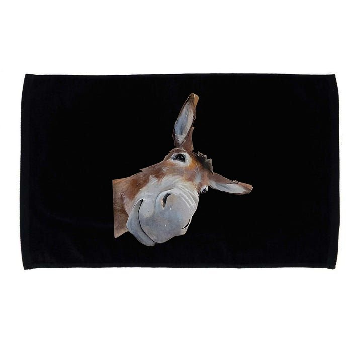 Peachbruh Funny Donkey Art Donkey Head Smile Eagerlys Microfiber Hand Towel