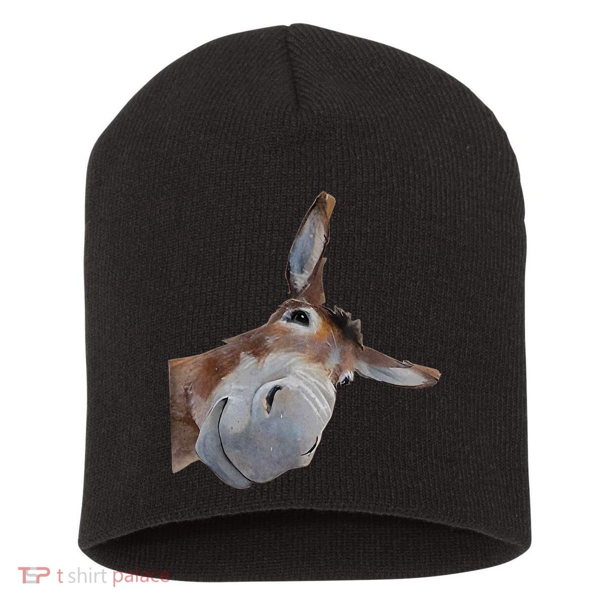 Peachbruh Funny Donkey Art Donkey Head Smile Eagerlys Short Acrylic Beanie