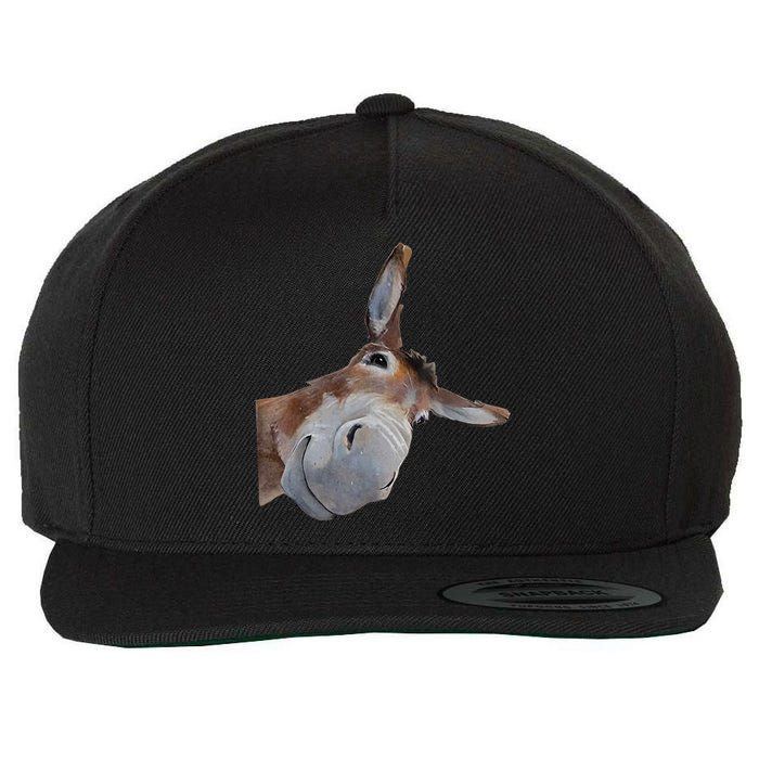 Peachbruh Funny Donkey Art Donkey Head Smile Eagerlys Wool Snapback Cap