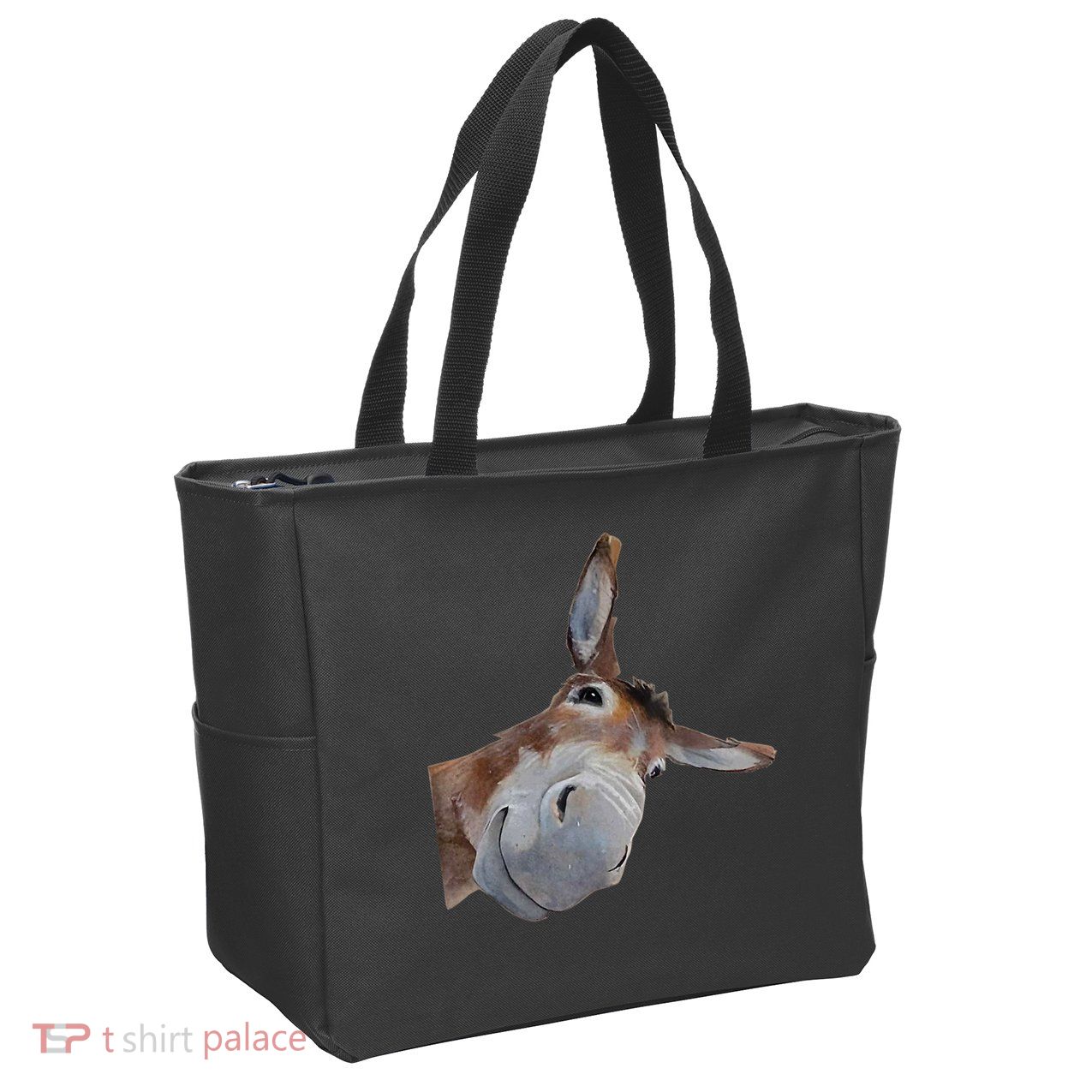 Peachbruh Funny Donkey Art Donkey Head Smile Eagerlys Zip Tote Bag
