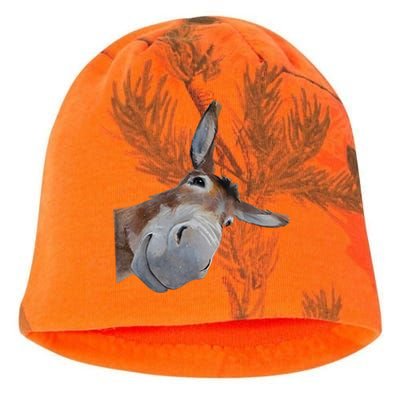 Peachbruh Funny Donkey Art Donkey Head Smile Eagerlys Kati - Camo Knit Beanie