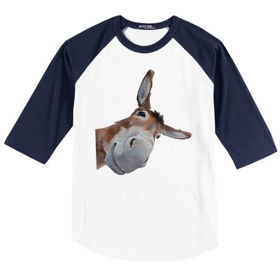 Peachbruh Funny Donkey Art Donkey Head Smile Eagerlys Baseball Sleeve Shirt