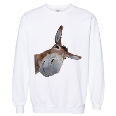Peachbruh Funny Donkey Art Donkey Head Smile Eagerlys Garment-Dyed Sweatshirt
